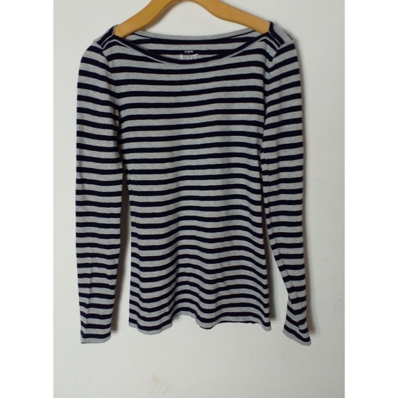J. Crew Tops - J Crew Artist Boat Neck Striped Cotton Tee Size XXS